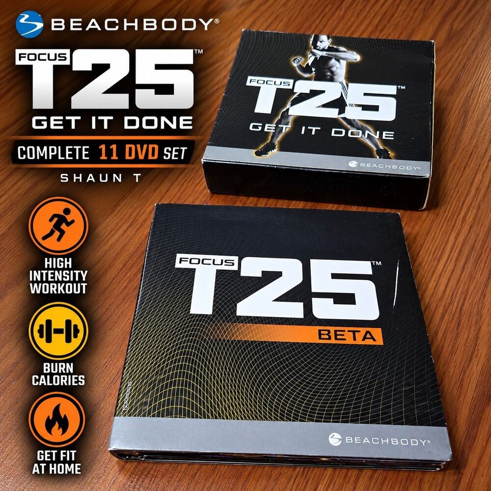 Beachbody Focus T25 Get It Done Complete 11 DVD Set Shaun T Sealed Discs